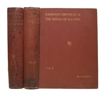 STEIN, MARC AUREL, Sir.  Kalhanas Rajatarangini: A Chronicle of the Kings of Kas[h]mir. Vols. 1-2 (of 3).  1900.  Lacks 2 maps.